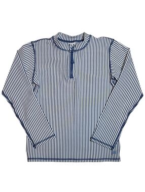 Ruggedbutts Striped Navy & White Seersucker Rashguard Swim Top - NWT - Size 10